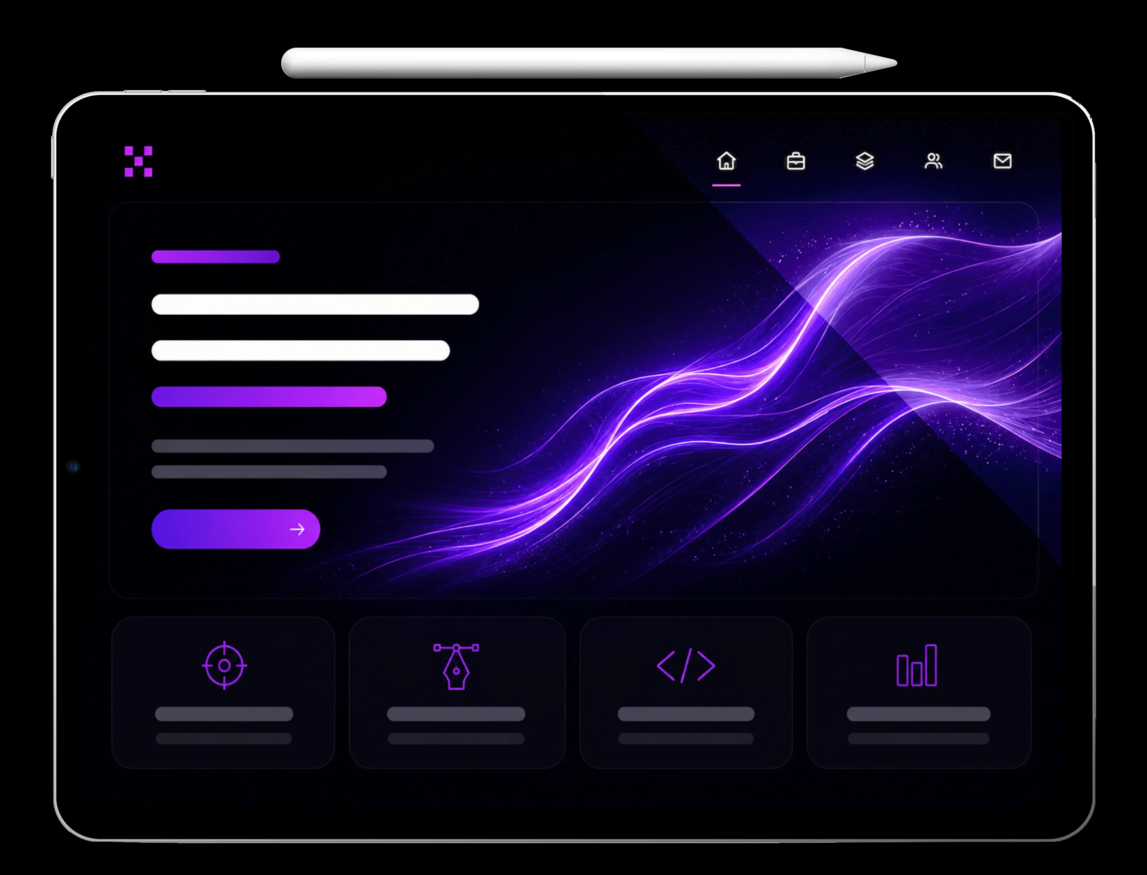 Initial view of Wycro delivery process with four steps and a product preview.